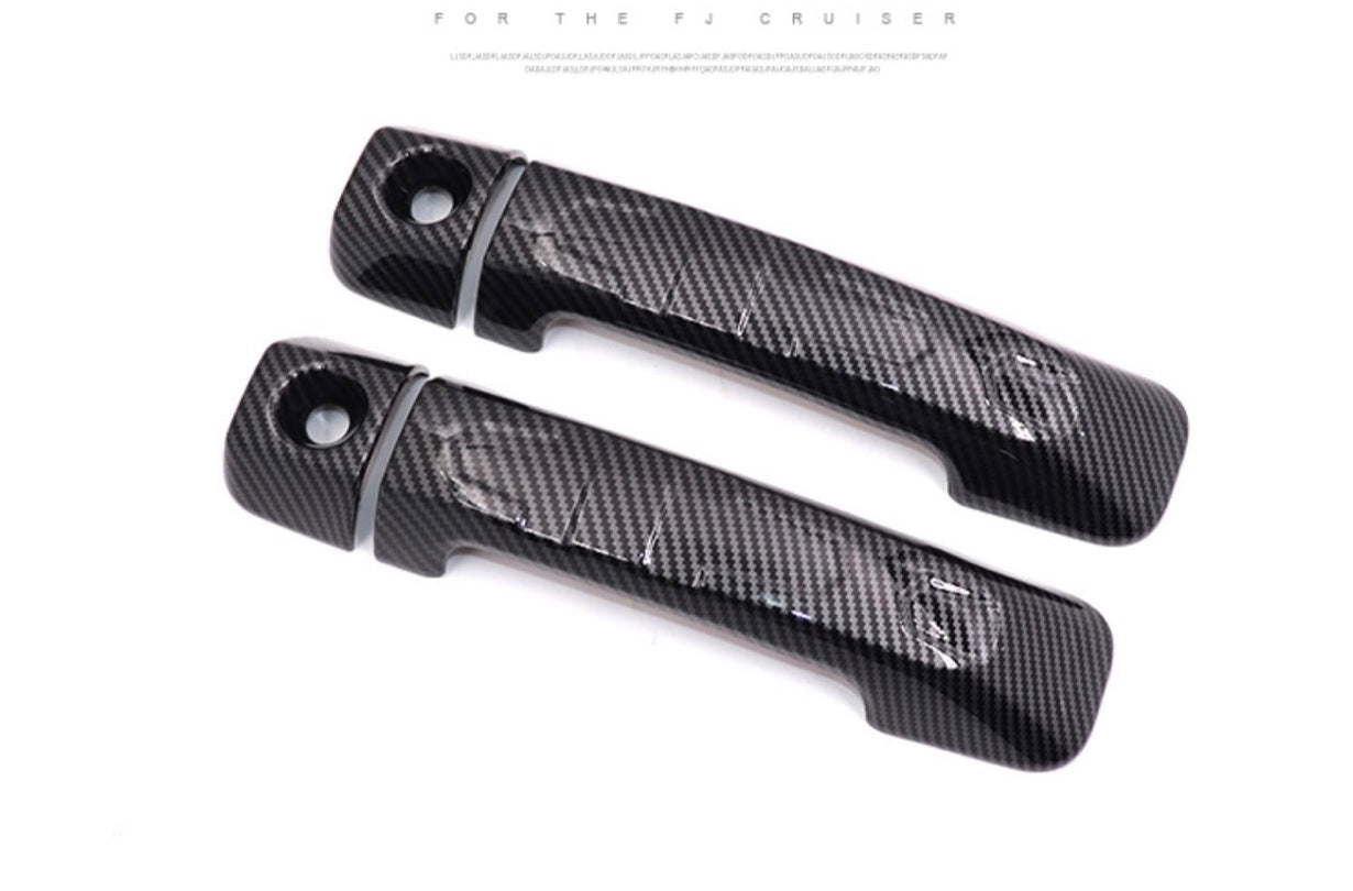 Fj cruiser Door Handle Covers - ABS Matte Black Carbon Fiber Chrome Trim (2007-2023) Door Handle  Door Cover Fit For Toyota Fj Cruiser 2007-2023 Exterior Modification Parts