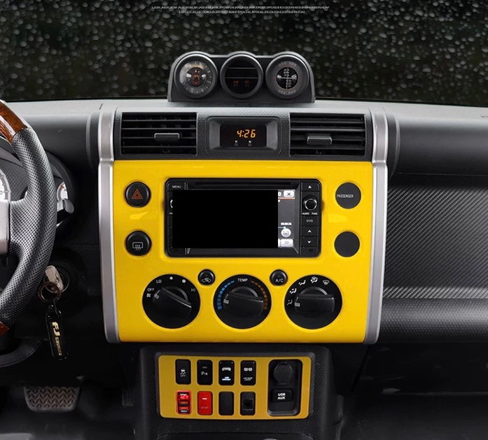 Fj Cruiser Front Central Console Button Panel Cover Trim Fit for Toyota FJ Cruiser 2007 Up 2023 LHD Black Carbon Fiber