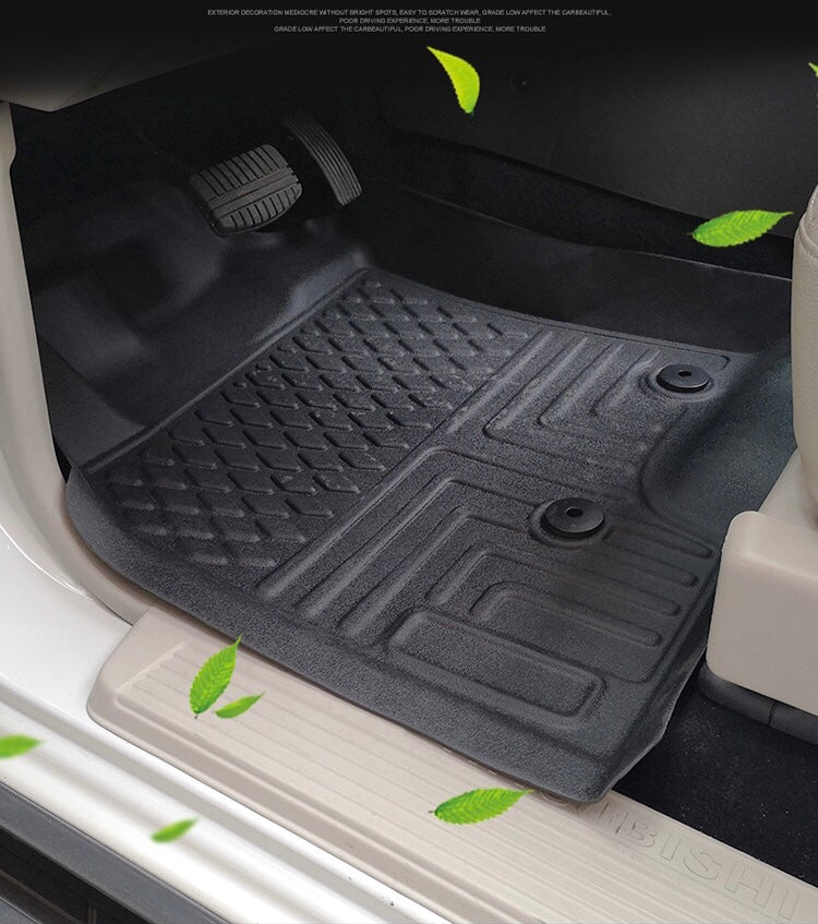 Mitsubishi Pajero Floor Mats  Styling Double Layer Custom Floor Mats for 2007- 2023 All-Weather TPE Rubber Waterproof Floorliner + Trunk Backrest Pad – Premium Interior Car Accessories
