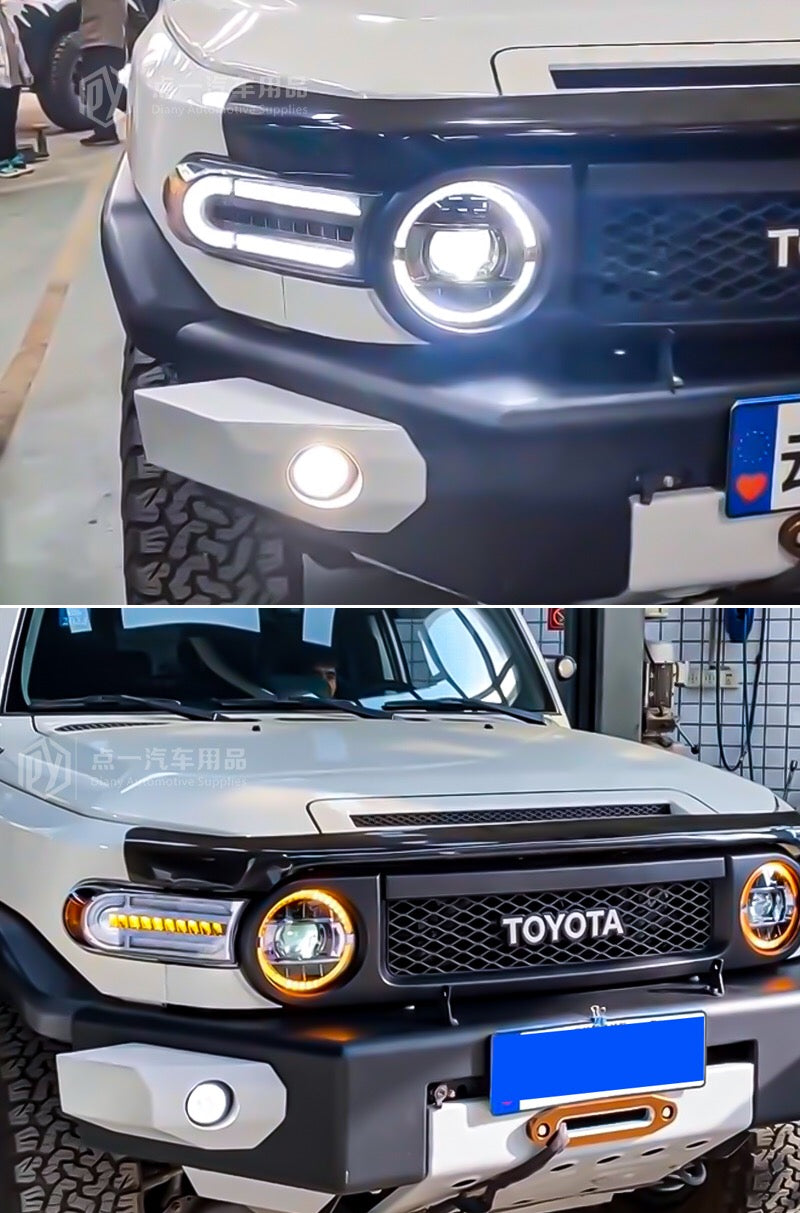 Fj Cruiser Full LED Headlight For Toyota FJ Cruiser 2007-2023 Head Lamp With Running Lights & dynamic DRL Lens Streamer Turn Signal Light Car Accessories