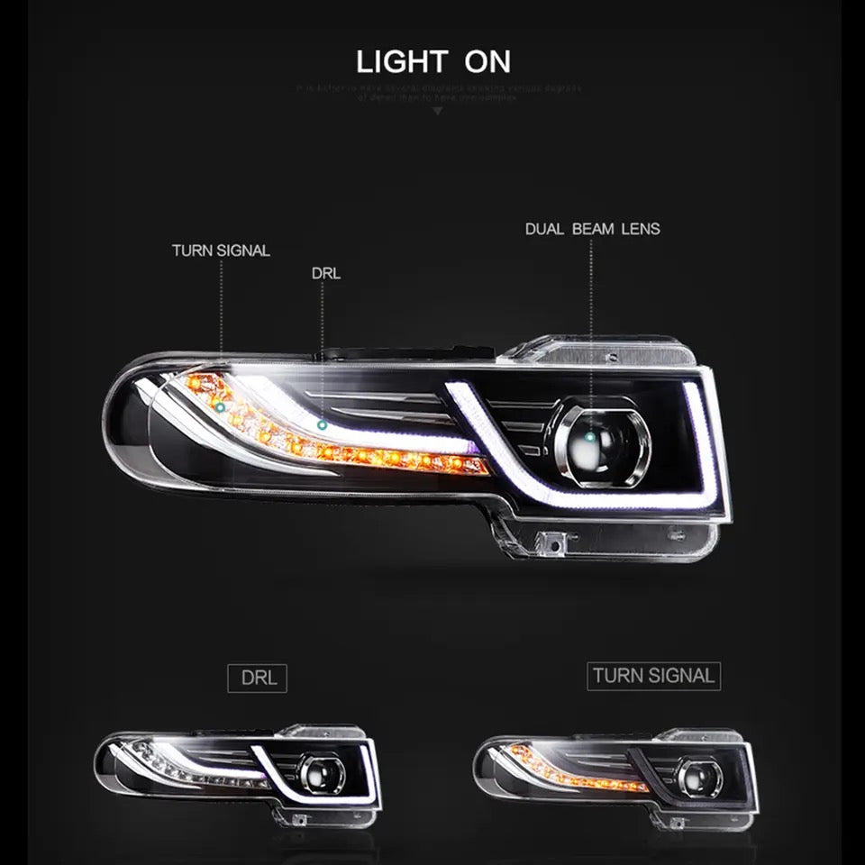 Fj Cruiser Full LED Headlight For Toyota FJ Cruiser 2007-2023 Head Lamp With Running Lights & dynamic DRL Lens Streamer Turn Signal Light Car Accessories