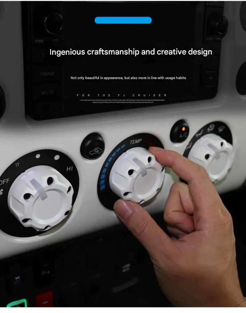 FJ Cruiser Air Conditioner Knob Altimeter Decoration Ac AJT 3 Button Key Case Modification American  Interior Kit For Toyota FJ Cruiser 2007 up 2023