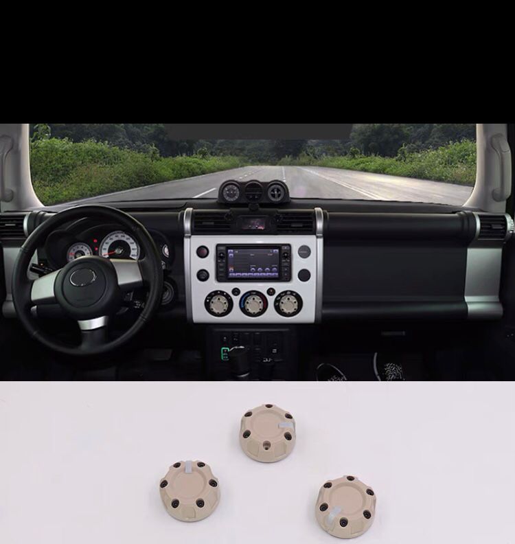 FJ Cruiser Air Conditioner Knob Altimeter Decoration Ac AJT 3 Button Key Case Modification American  Interior Kit For Toyota FJ Cruiser 2007 up 2023