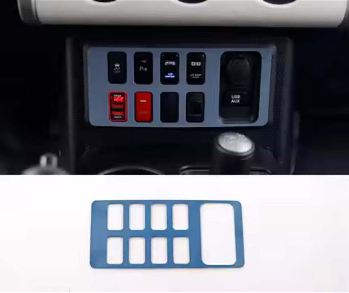 Fj Cruiser Front Central Console Button Panel Cover Trim Fit for Toyota FJ Cruiser 2007 Up 2023 LHD Black Carbon Fiber