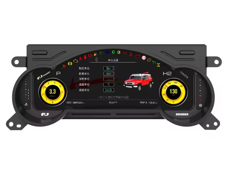 12.3-Inch Digital Dashboard Panel Virtual Instrument Cluster Speedometer for Toyota FJ Cruiser (2007–2023)