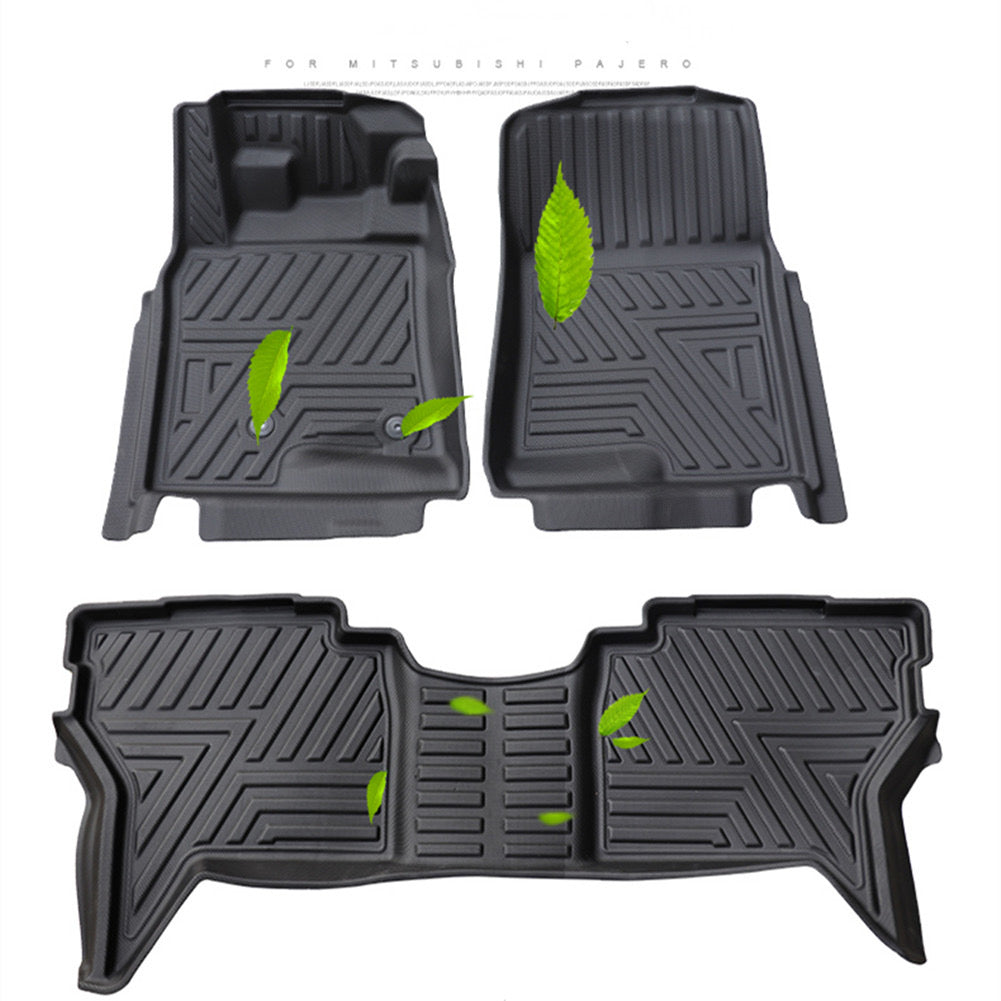 Mitsubishi Pajero Floor Mats  Styling Double Layer Custom Floor Mats for 2007- 2023 All-Weather TPE Rubber Waterproof Floorliner + Trunk Backrest Pad – Premium Interior Car Accessories