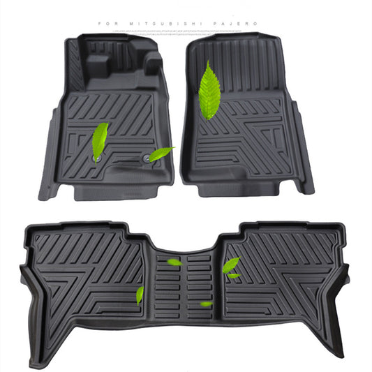 Mitsubishi Pajero Floor Mats  Styling Double Layer Custom Floor Mats for 2007- 2023 All-Weather TPE Rubber Waterproof Floorliner + Trunk Backrest Pad – Premium Interior Car Accessories