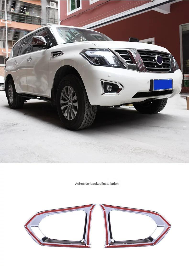 Nissan Patrol Y62 ABS Fog Light Trim Cover (2010-2019) Front & Rear Lamp  Decoration Cover Trim Frame Sticker Accessories