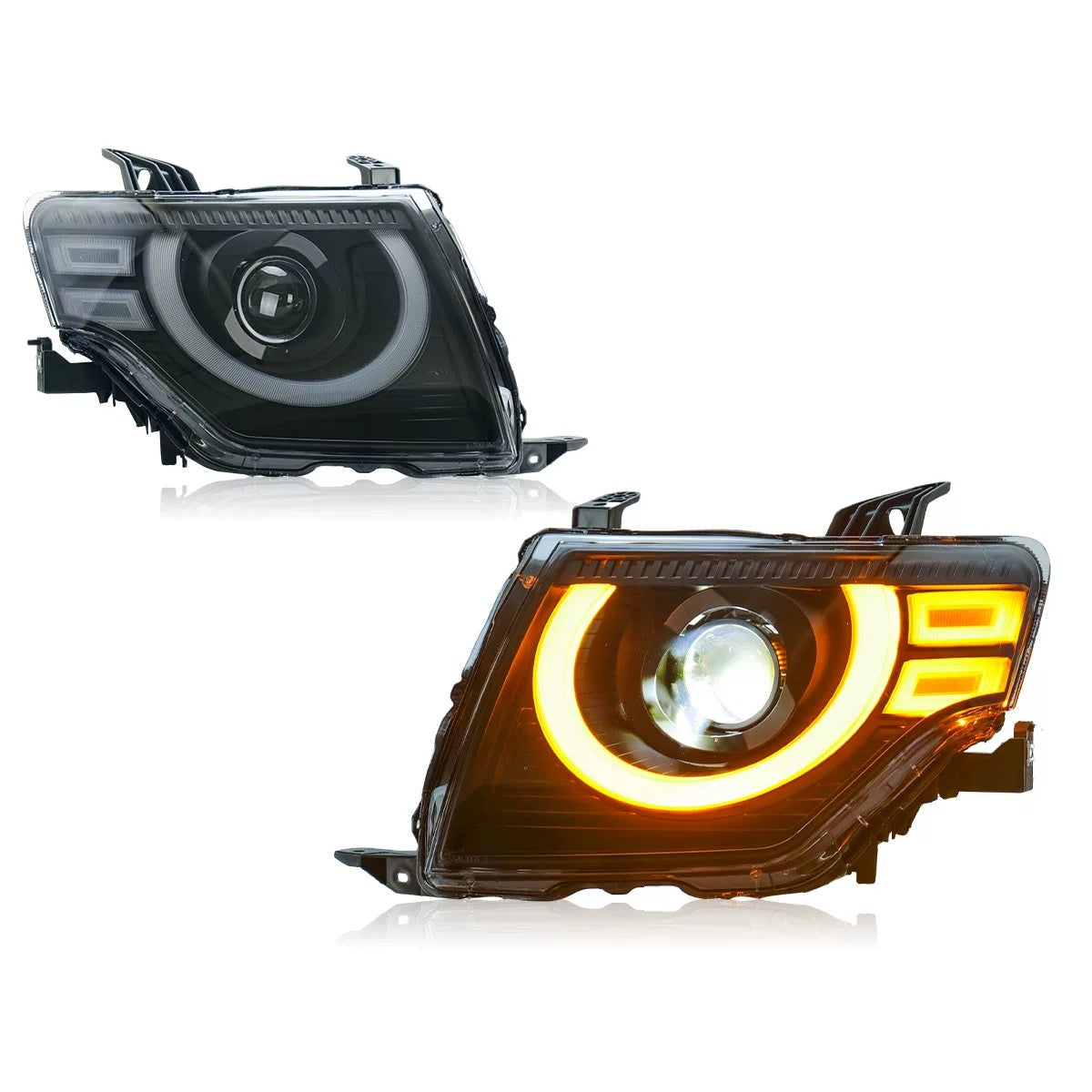 Mitsubishi Pajero V97 V93 Headlight Assembly with LED Daytime Running Lights DRL& dynamic Turn Signal v83 v73 v95 Modified 2007 up 2022 Front LED Lamp lens headlight streamer