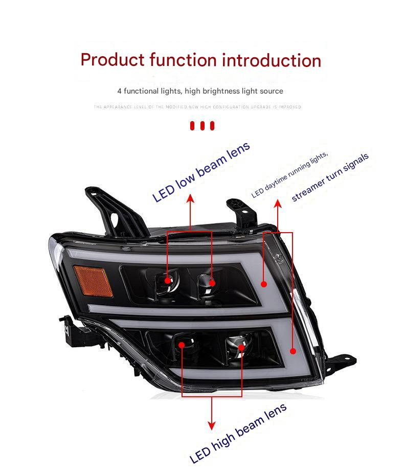 Mitsubishi Pajero V97 V93 Headlight Assembly with LED Daytime Running Lights DRL& dynamic Turn Signal v83 v73 v95 Modified 2007 up 2022 Front LED Lamp lens headlight streamer