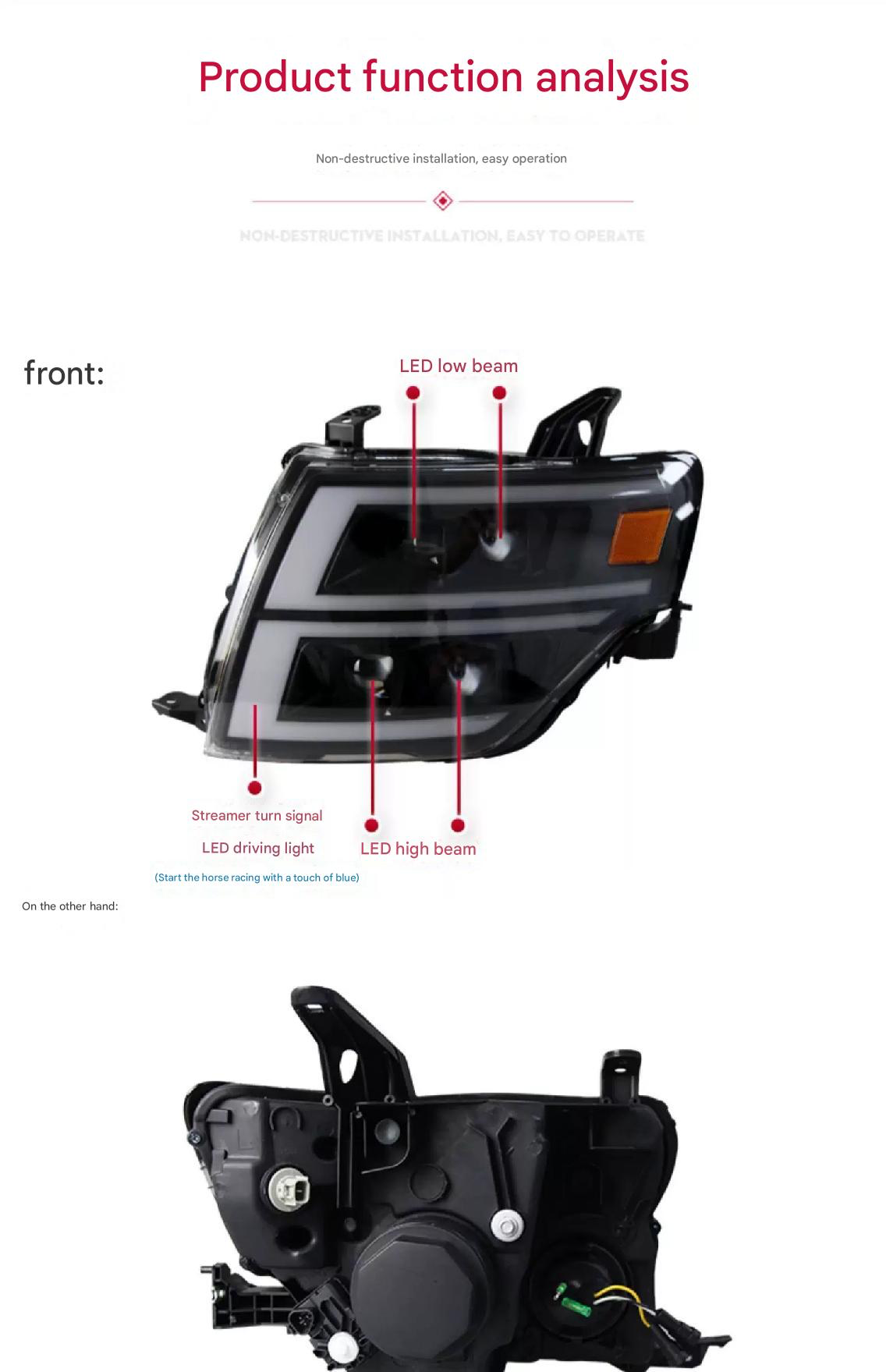 Mitsubishi Pajero V97 V93 Headlight Assembly with LED Daytime Running Lights DRL& dynamic Turn Signal v83 v73 v95 Modified 2007 up 2022 Front LED Lamp lens headlight streamer