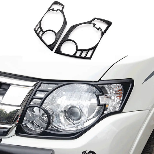 Mitsubishi Pajero Headlamp Covers Decorative Covers (2007-2023) – k ABS Matte Black Front Headlight Cover Decorative Frame Accessories