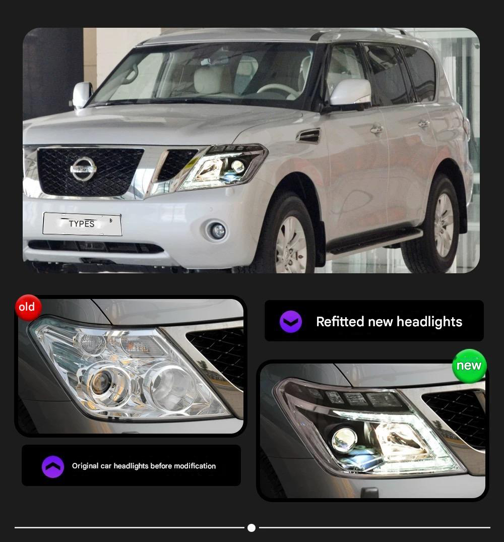 Patrol Y62 led Headlights - front lamp Ultra Bright & Durable High Performance & Stylish SuperVision Xenon Headlights - Clear & Powerful Off-Road LED suitable Nissan patrol Y62 & Armada 2010 -2019