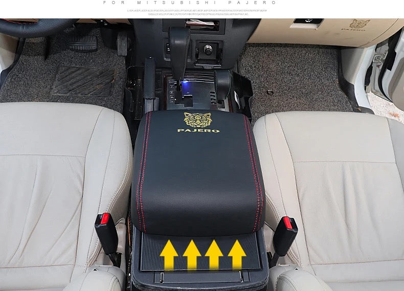 Mitsubishi Pajero Armrest Box Cover  Car Anti-dirty Pad PU Leather Protection Suitable for Mitsubishi Pajero V97 V93 V87 V77v73 Armrest Case, Please Specify the Model and Year  2007 up 2023 When Purchasing Accessories