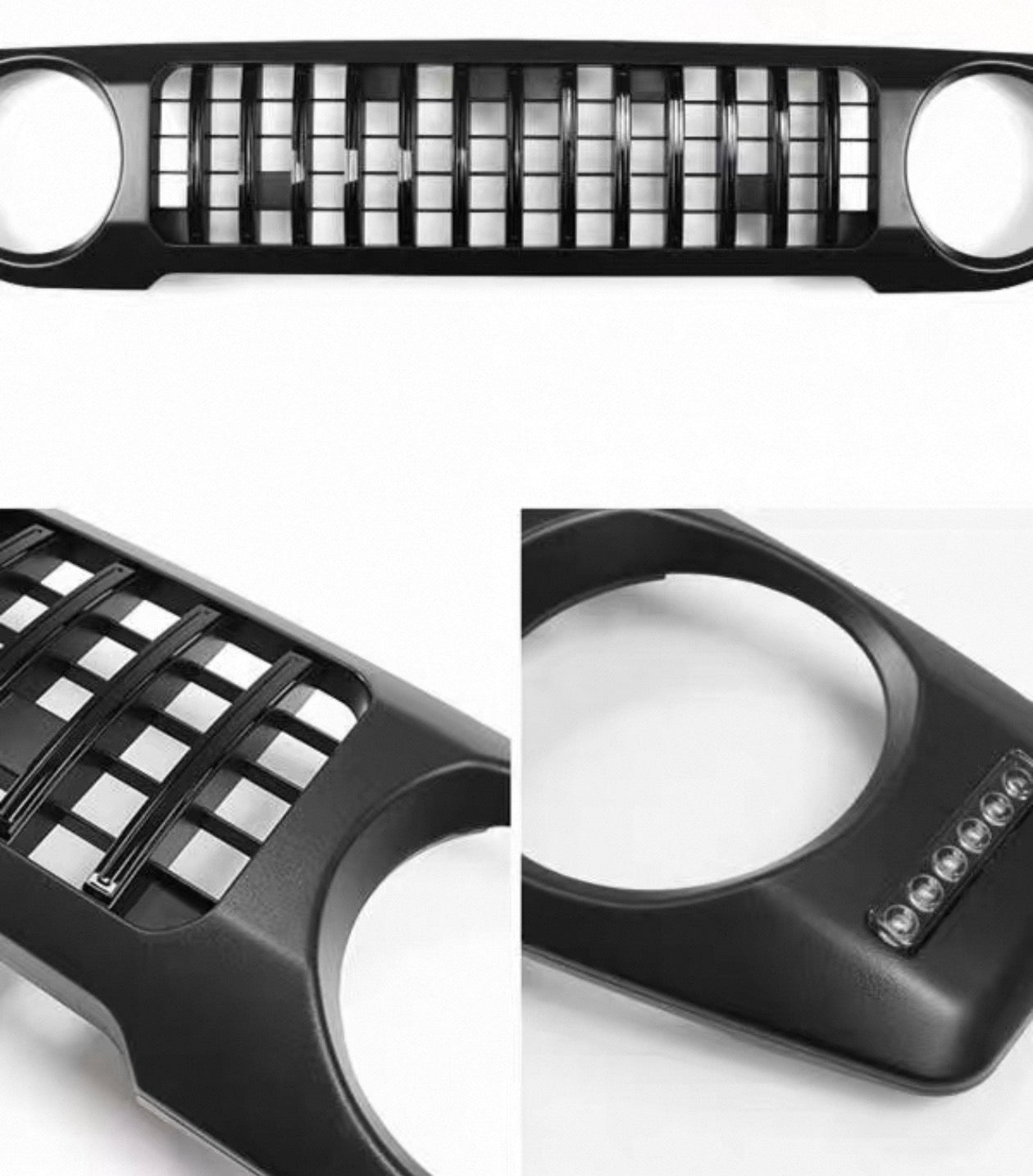 Suzuki Jimny Special Front Grille LED Side Suitable JB64 JB74 2018-2026 Grill Mesh Racing Grills Car Black Honeycomb