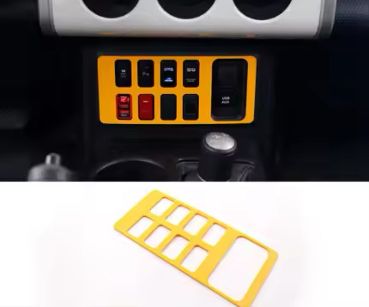 Fj Cruiser Front Central Console Button Panel Cover Trim Fit for Toyota FJ Cruiser 2007 Up 2023 LHD Black Carbon Fiber