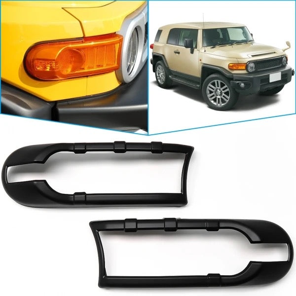 Toyota FJ Cruiser ABS Front & Rear Lamp Cover (2007-2023) – Fog Light & Tail Light Trim Front Fog light Cover Trim Front Indicator Cover Stickers Decorative Exterior Accessories