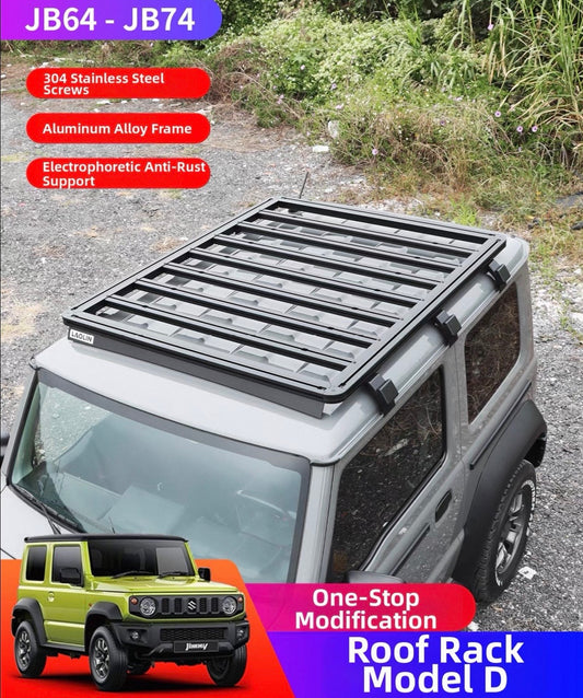 Roof Rack Jimny Suitable for 2019-2026 Modification Parts Jb74 Flat-Top Travel Frame Accessories Roof Platform Aluminium Metal Carrier Box Roof Luggage