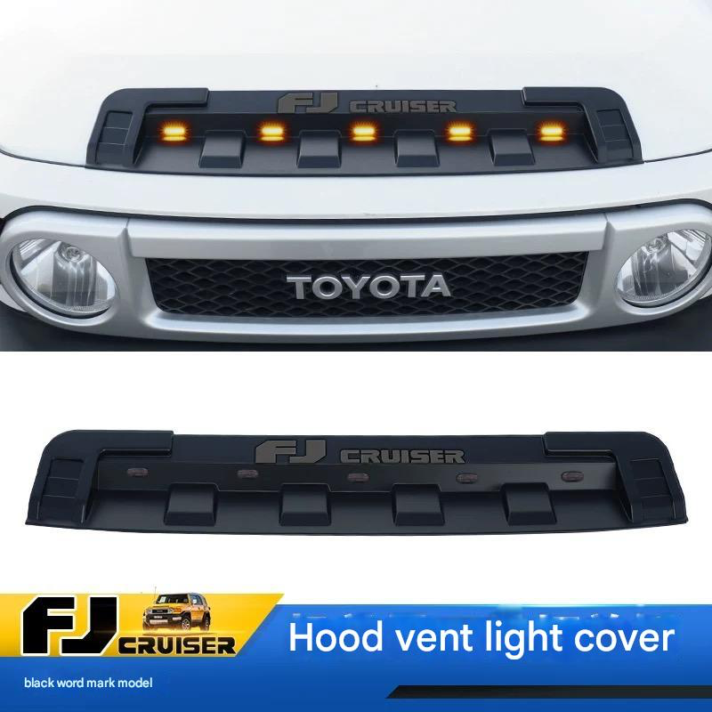 Toyota FJ Cruiser Bonnet Trim with Yellow LED Light (2007-2023) – Front Hood Grille Cover & Decorative Accessories