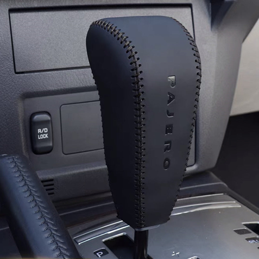 Mitsubishi Pajero Gear Knob Cover – Leather Hand-Stitched 3-Piece Protective Sleeve | Interior Accessories