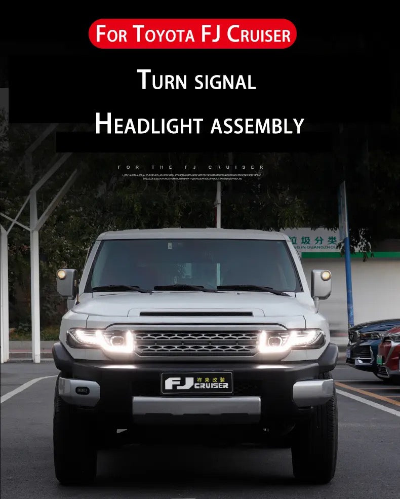 Fj Cruiser Full LED Headlight For Toyota FJ Cruiser 2007-2023 Head Lamp With Running Lights & dynamic DRL Lens Streamer Turn Signal Light Car Accessories