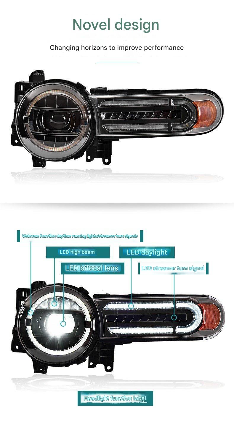 Fj Cruiser Full LED Headlight For Toyota FJ Cruiser 2007-2023 Head Lamp With Running Lights & dynamic DRL Lens Streamer Turn Signal Light Car Accessories