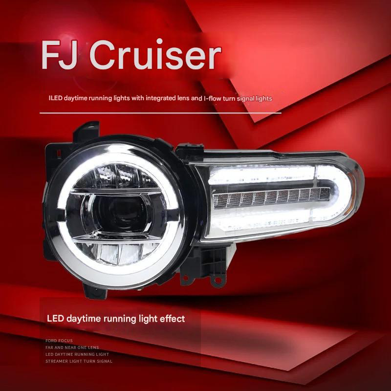 Fj Cruiser Full LED Headlight For Toyota FJ Cruiser 2007-2023 Head Lamp With Running Lights & dynamic DRL Lens Streamer Turn Signal Light Car Accessories