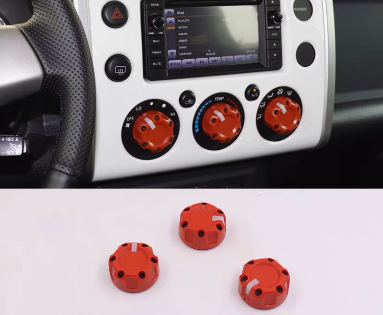 FJ Cruiser Air Conditioner Knob Altimeter Decoration Ac AJT 3 Button Key Case Modification American  Interior Kit For Toyota FJ Cruiser 2007 up 2023