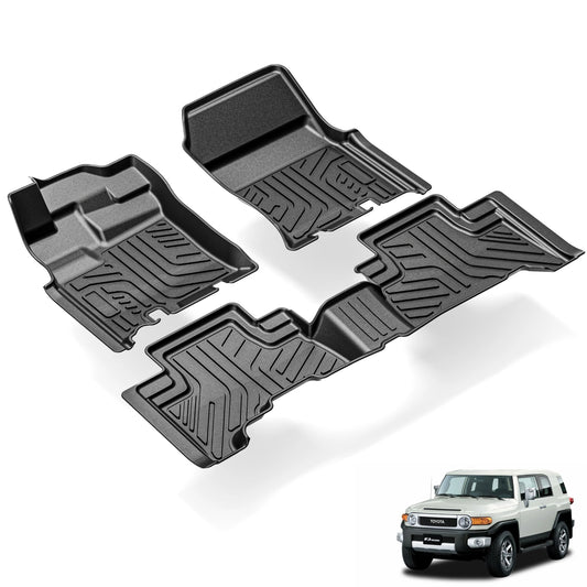 Toyota FJ Cruiser Styling Floor Mats Double Layer Custom Foot Pads Cover Interior for Toyota FJ Cruiser 2007-2023 Car Floor Mats Trunk Backrest Pad TPE Floorliner Rubber waterproof - interior car Accessories