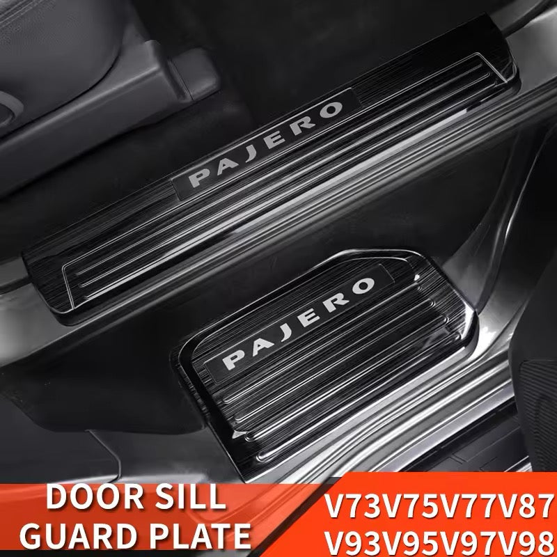 Mitsubishi Pajero door sill strip stainless steel door pedal protection plate 2007 -2023  Welcome Pedal Stainless Steel Shogun Nerf Bars Running Boards Protect Accessories Interior modified accessories