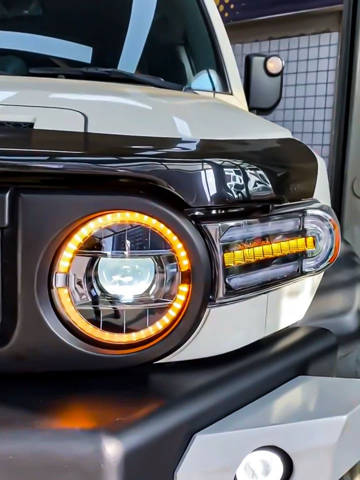 Fj Cruiser Full LED Headlight For Toyota FJ Cruiser 2007-2023 Head Lamp With Running Lights & dynamic DRL Lens Streamer Turn Signal Light Car Accessories