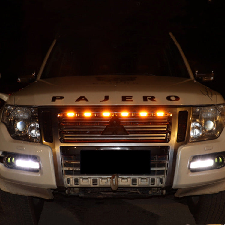 Mitsubishi Pajero LED Grille Light Bar Yellow Eagle Eye LED Grille Lights Pajero V97 V93 Front Bumper LED Grille Lights Suitable for 2007 up 2023 modification car accessories