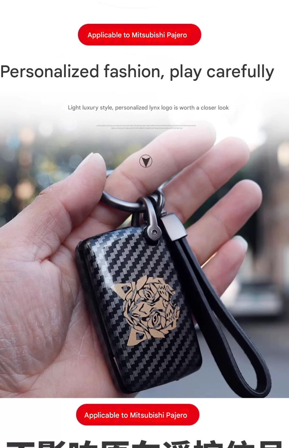Mitsubishi Pajero Key Case Pajero 2014 up 2022 key shell folding key sleeve modified-Key Cover  Interior Modification Accessories V97 V93 V8