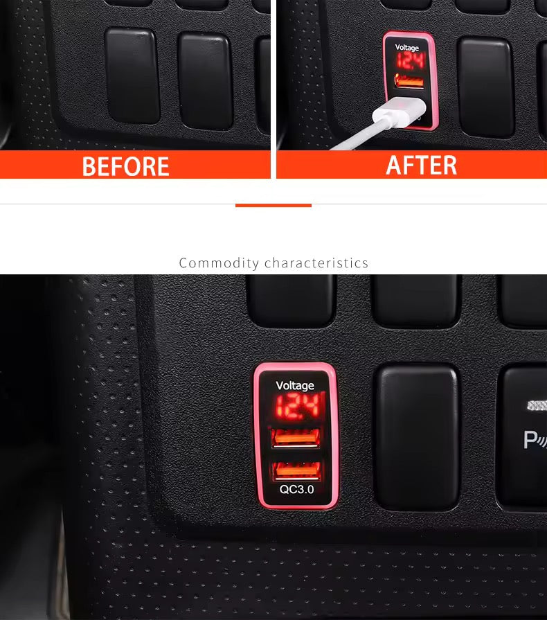 Toyota FJ Cruiser USB Charging FJ QC 3.0 Fast Charge Dual Charging Port USB Interface Socket Fast Car Charger Quick Charge Car Charging Adapter Use for VW Golf 7 Accessories Interior Accessories