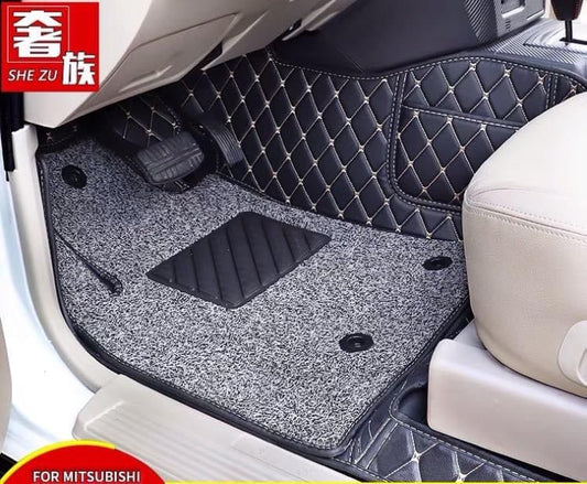 Mitsubishi pajero Floor matt Double layer 5D Custom Car Floor Mats For Pajero  2007 - 2023 Auto Carpets Foot All-Weather Protection &amp; Premium Comfort car Accessories