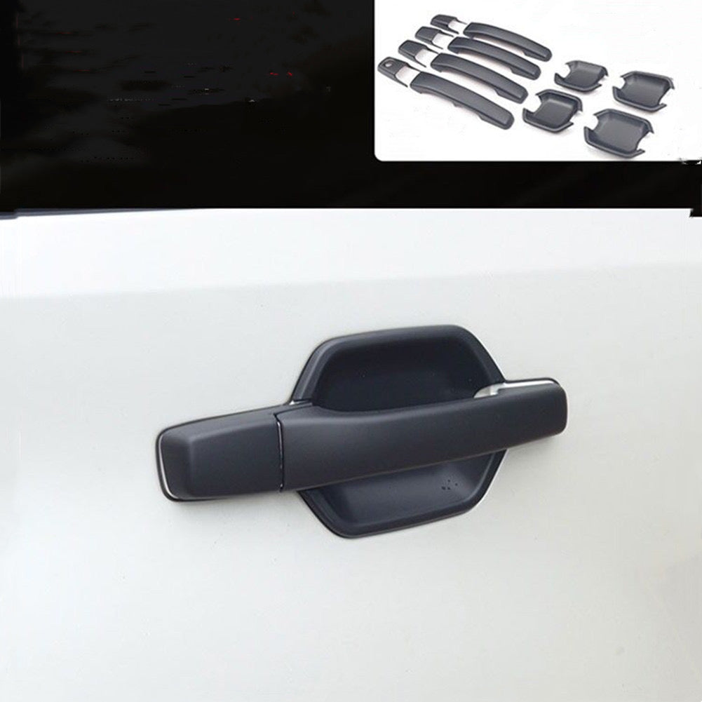 Pajero Side Door Handle Covers - ABS Matte Black & Carbon Fiber Trim (2007-2023) Door Handle + Door Bowl Cover Fit For Mitsubishi Pajero V93/V97 2007-2023 Exterior Modification Parts