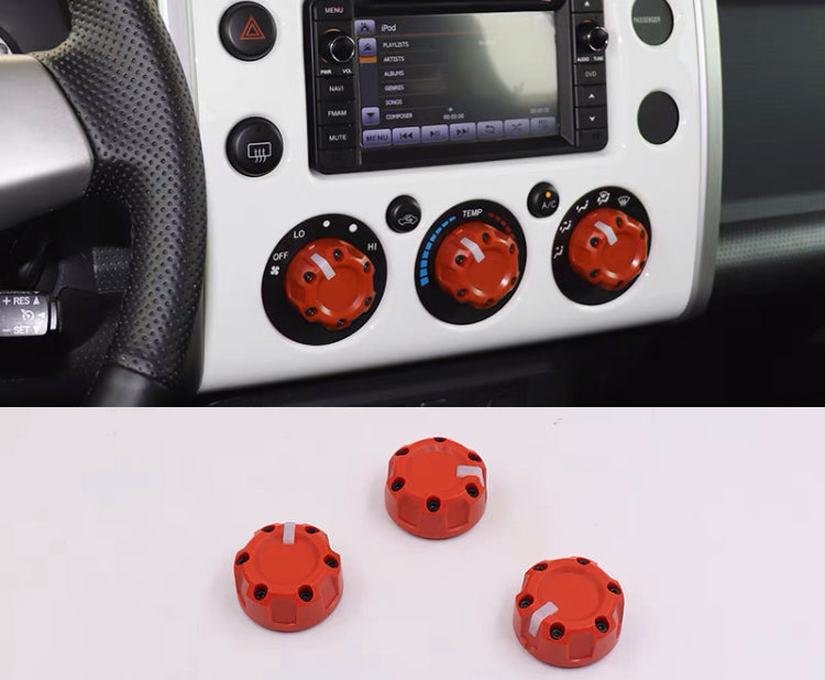 FJ Cruiser Air Conditioner Knob Altimeter Decoration Ac AJT 3 Button Key Case Modification American  Interior Kit For Toyota FJ Cruiser 2007 up 2023