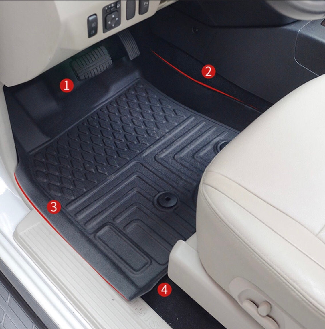 Mitsubishi Pajero Floor Mats  Styling Double Layer Custom Floor Mats for 2007- 2023 All-Weather TPE Rubber Waterproof Floorliner + Trunk Backrest Pad – Premium Interior Car Accessories
