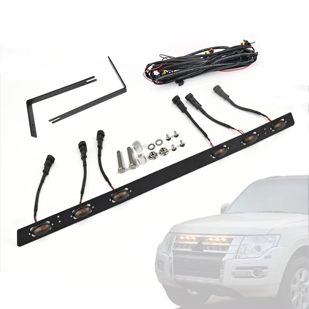 Mitsubishi Pajero LED Grille Light Bar Yellow Eagle Eye LED Grille Lights Pajero V97 V93 Front Bumper LED Grille Lights Suitable for 2007 up 2023 modification car accessories