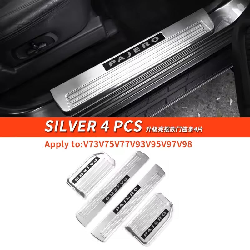 Mitsubishi Pajero door sill strip stainless steel door pedal protection plate 2007 -2023  Welcome Pedal Stainless Steel Shogun Nerf Bars Running Boards Protect Accessories Interior modified accessories
