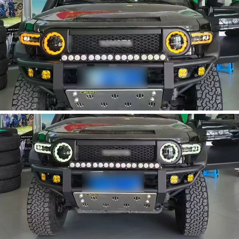 Fj Cruiser Full LED Headlight For Toyota FJ Cruiser 2007-2023 Head Lamp With Running Lights & dynamic DRL Lens Streamer Turn Signal Light Car Accessories