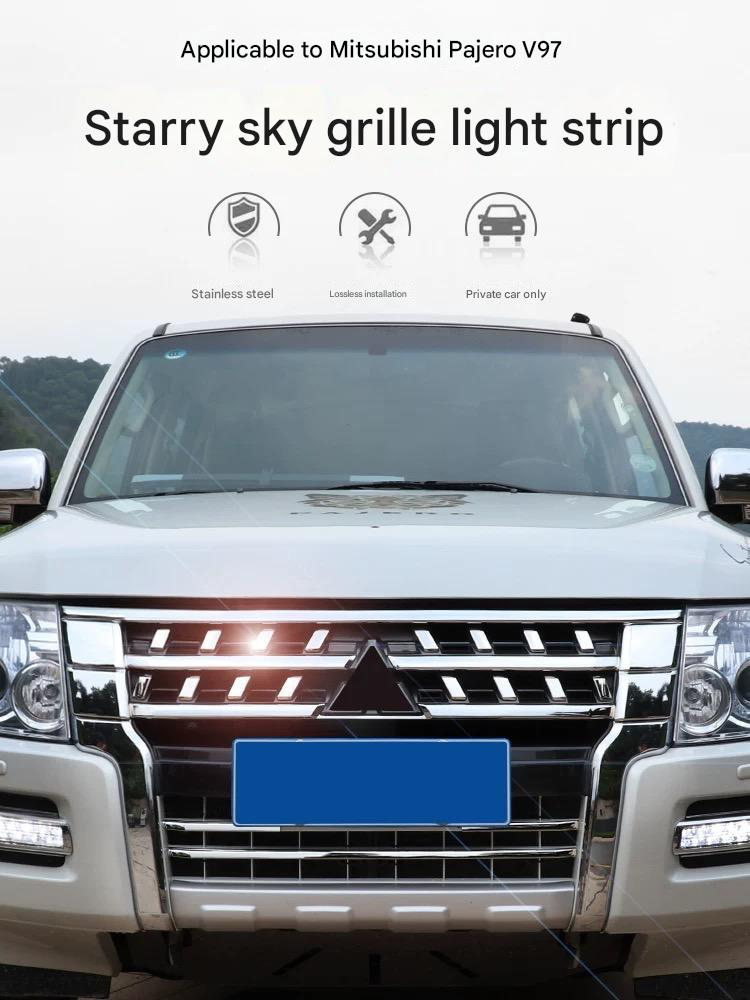 Mitsubishi Pajero front grill 2014-2023 Custom Front Grill – Chrome, Off-Road & Black Warrior Styles Pajero Front Grill Upgrade Chrome Front Grille – Shine and glossy