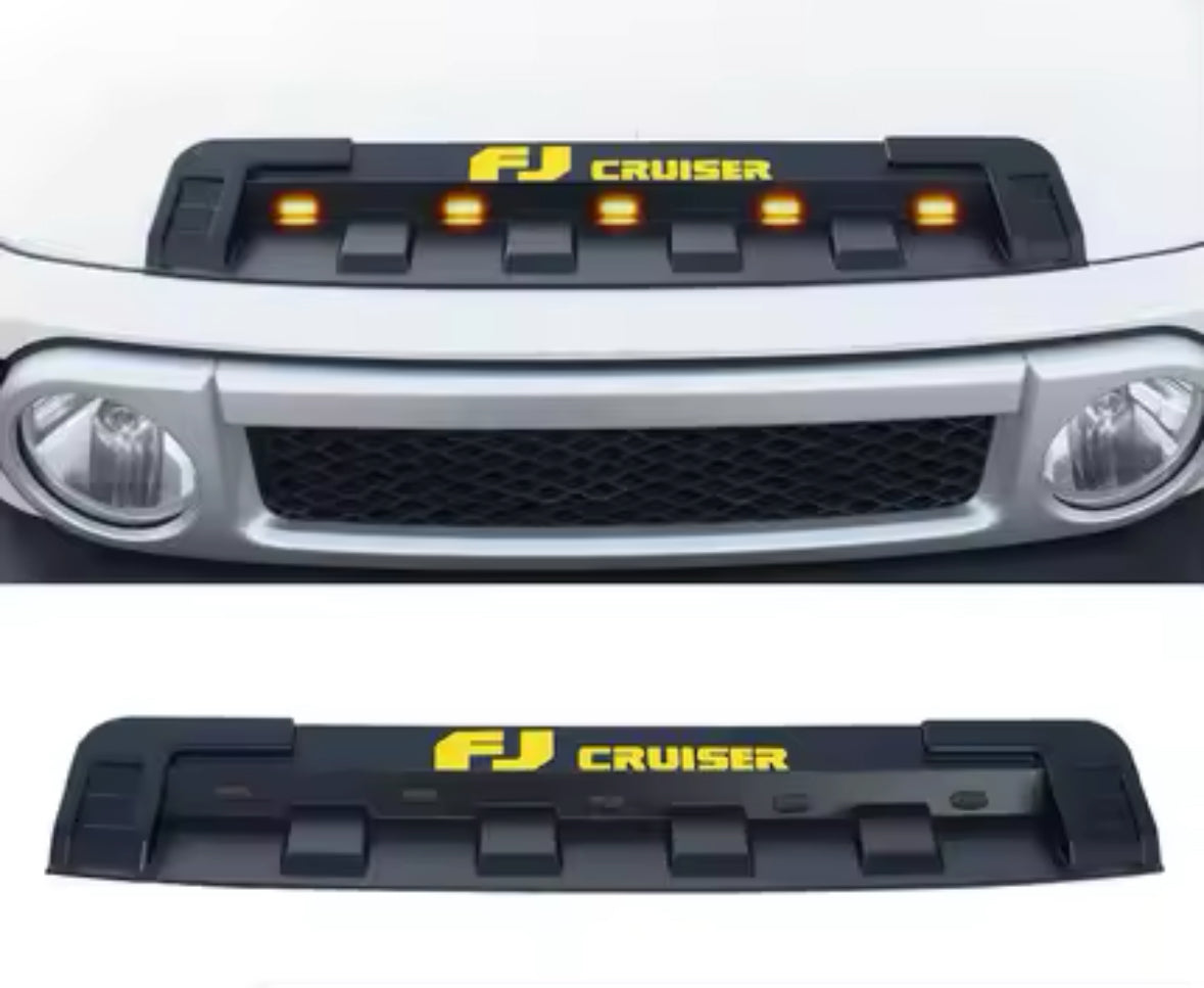 Toyota FJ Cruiser Bonnet Trim with Yellow LED Light (2007-2023) – Front Hood Grille Cover & Decorative Accessories