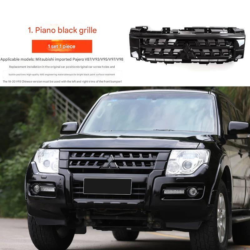 Mitsubishi Pajero front grill 2014-2023 Custom Front Grill – Chrome, Off-Road & Black Warrior Styles Pajero Front Grill Upgrade Chrome Front Grille – Shine and glossy